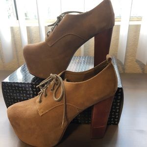 Jeffrey Campbell Lita Taupe Suede Boots 7.5
